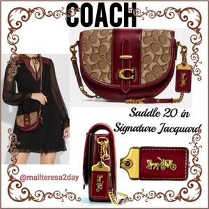 💖NEW COACH® Saddle 20 Signature Jacquard
